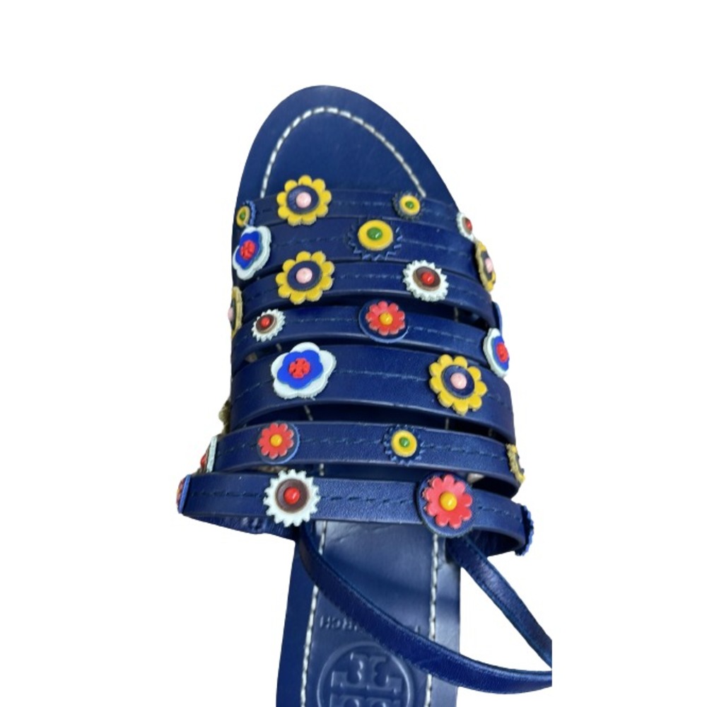 TORY BURCH MARGUERITE CALF LEATHER SANDALS SIZE 7 - Picture 7 of 8